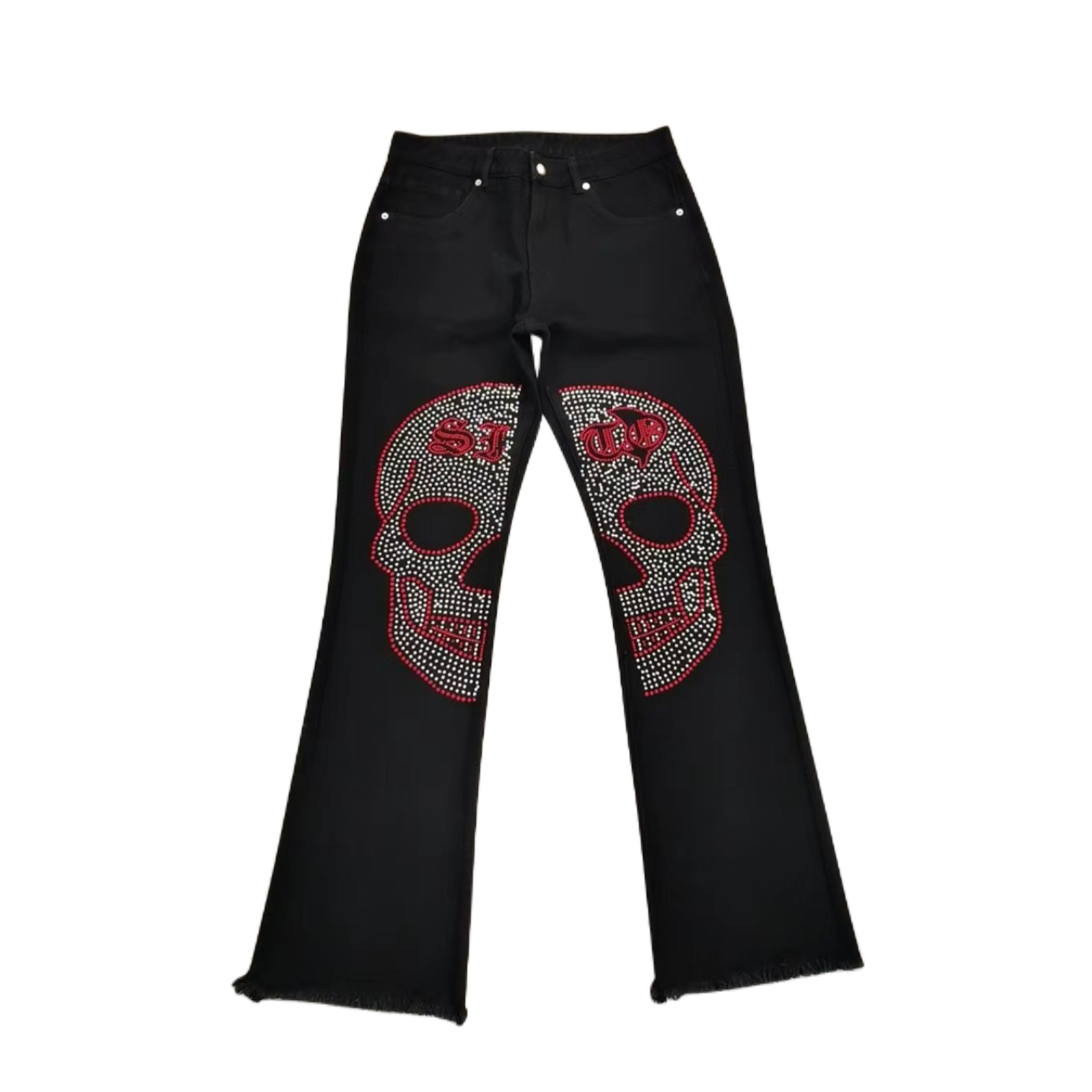 Rhinestone Skull Jeans